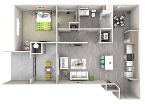 surf a1 Floor Plan at Las Positas Apartments, Camarillo